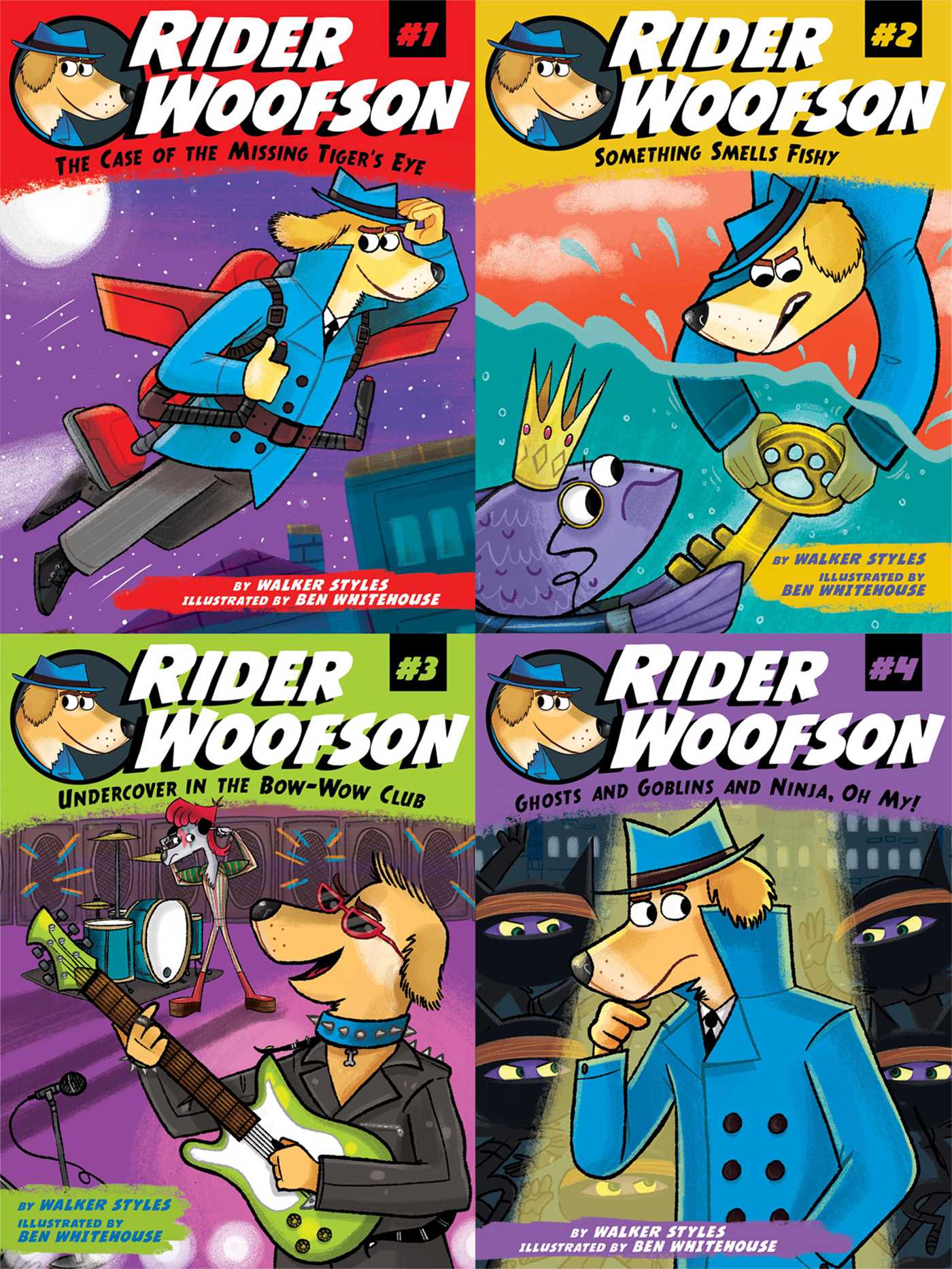 Rider Woofson Collected Set: The Case of the Missing Tiger's Eye; Something Smells Fishy; Undercover in the Bow-Wow Club; Ghosts and Goblins and Ninja, Oh My!