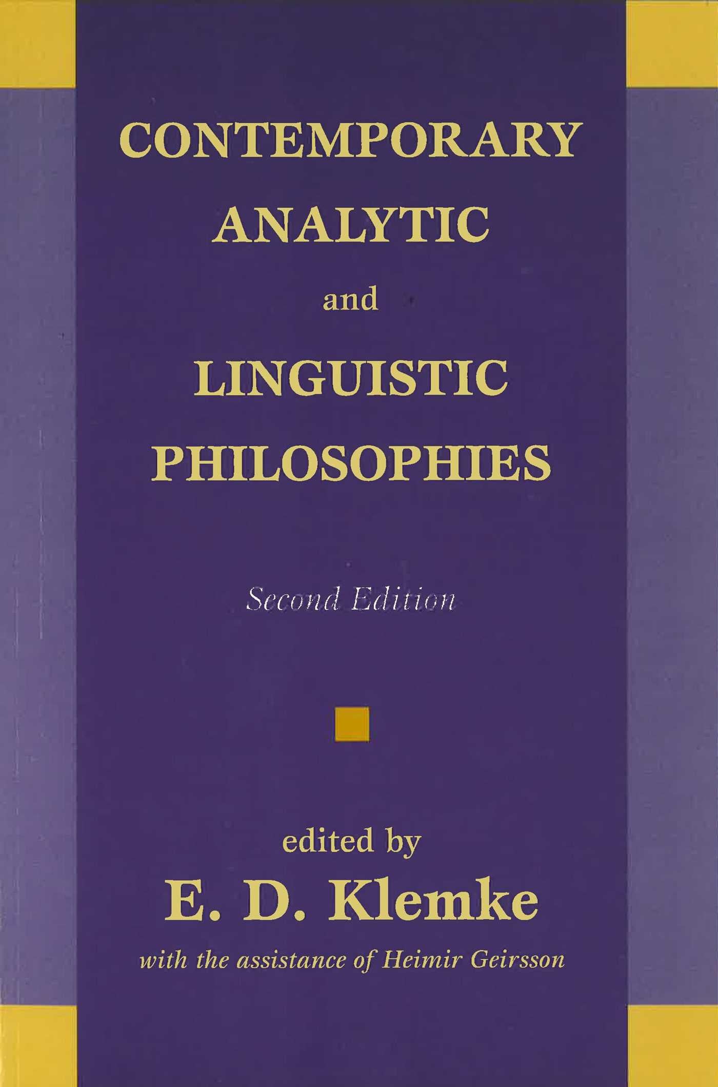 Contemporary Analytic and Linguistic Philosophies