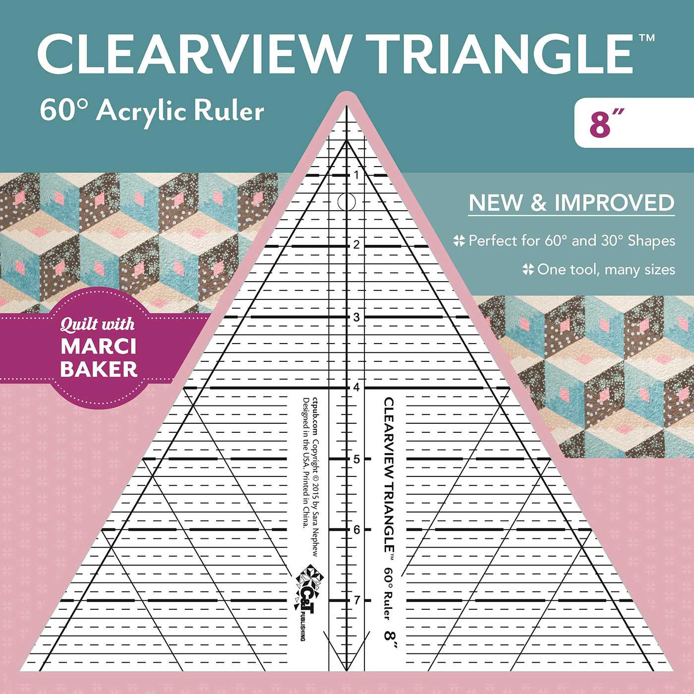 Clearview Triangle™ 60° Acrylic Ruler—8"