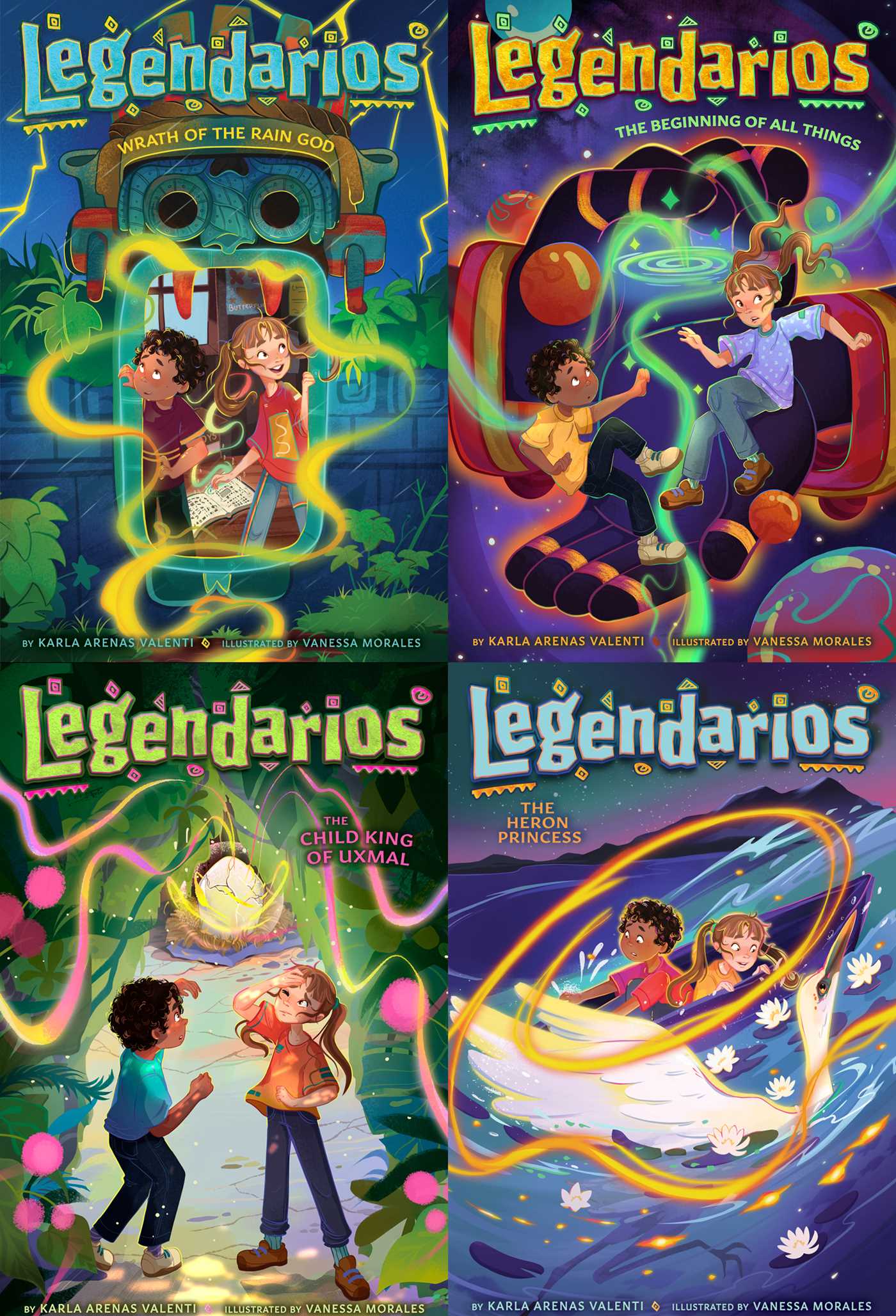 Legendarios Mythical Collected Set: Wrath of the Rain God; The Beginning of All Things; The Child King of Uxmal; The Heron Princess