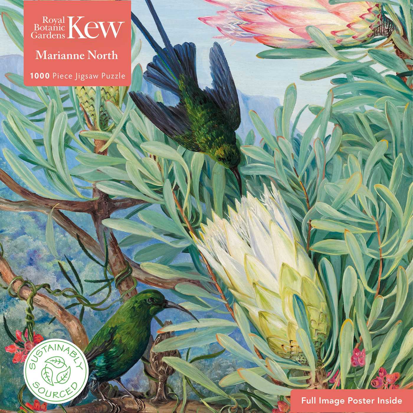 Adult Sustainable Jigsaw Puzzle Kew Gardens: Marianne North: Honeyflowers and Honeysuckers