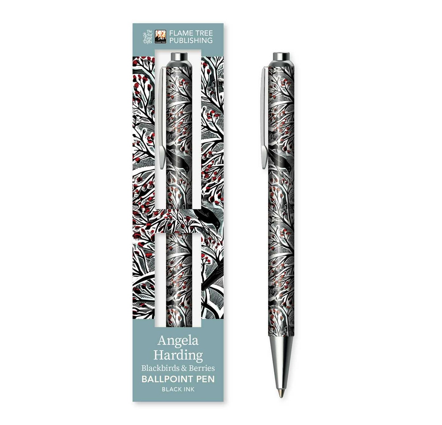 Angela Harding: Blackbirds and Berries Boxed Decorative Ballpoint Pen