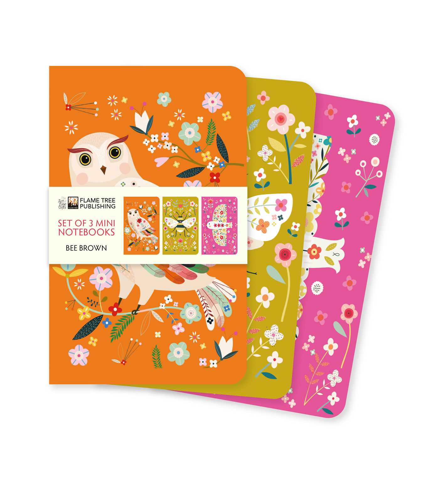 Bee Brown Set of 3 Mini Notebooks