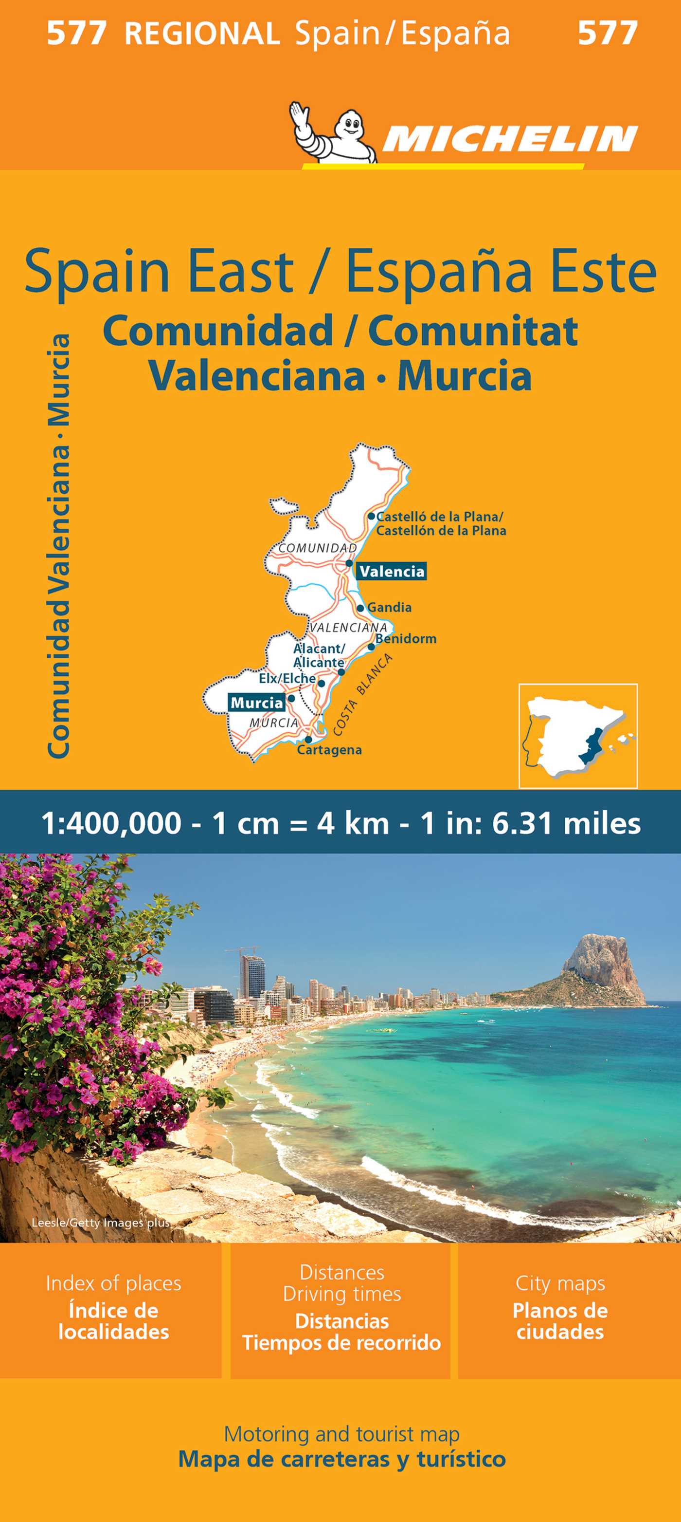 Michelin Spain: East, Valencia Murcia Map 577