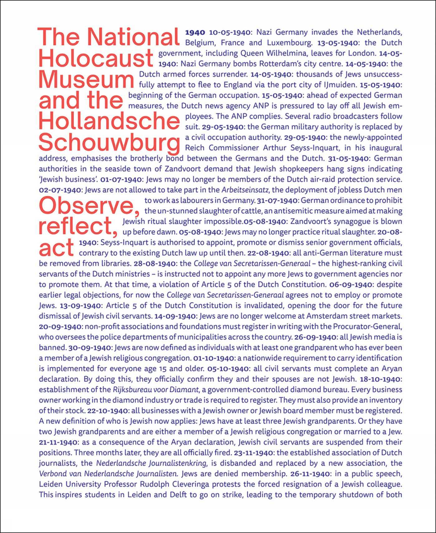 National Holocaust Museum and the Hollandsche Schouwburg: Observe, reflect, act