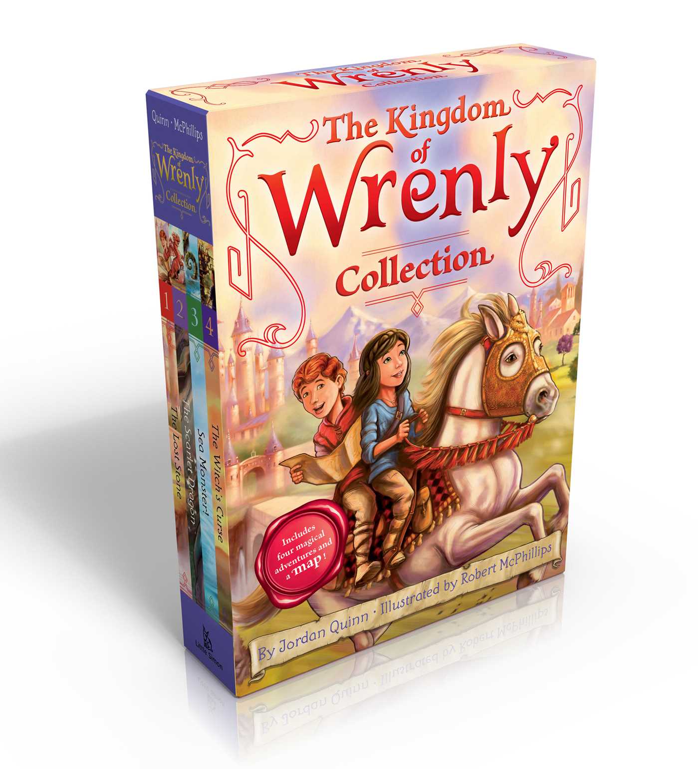 Kingdom of Wrenly Collection (Includes four magical adventures and a map!) (Boxed Set): The Lost Stone; The Scarlet Dragon; Sea Monster!; The Witch's Curse