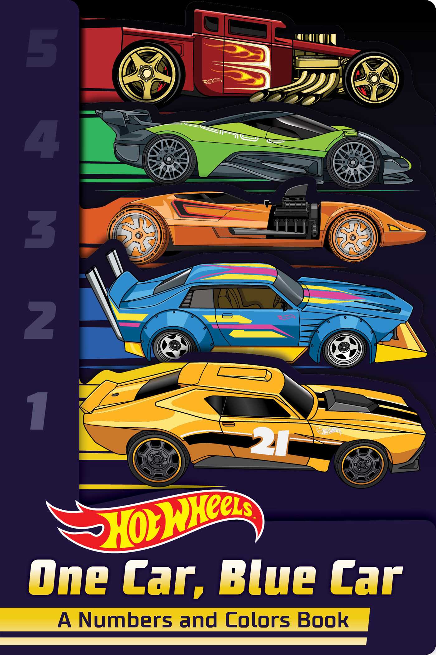 Hot Wheels: One Car, Blue Car: A Numbers and Colors Book (A Mattel Hot Wheels Shaped Novelty Board Book for Toddlers)