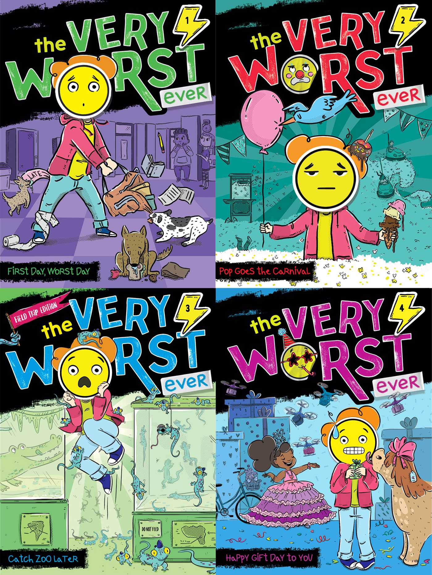 Very Worst Ever Collected Set: First Day, Worst Day; Pop Goes the Carnival; Catch Zoo Later; Happy Gift Day to You