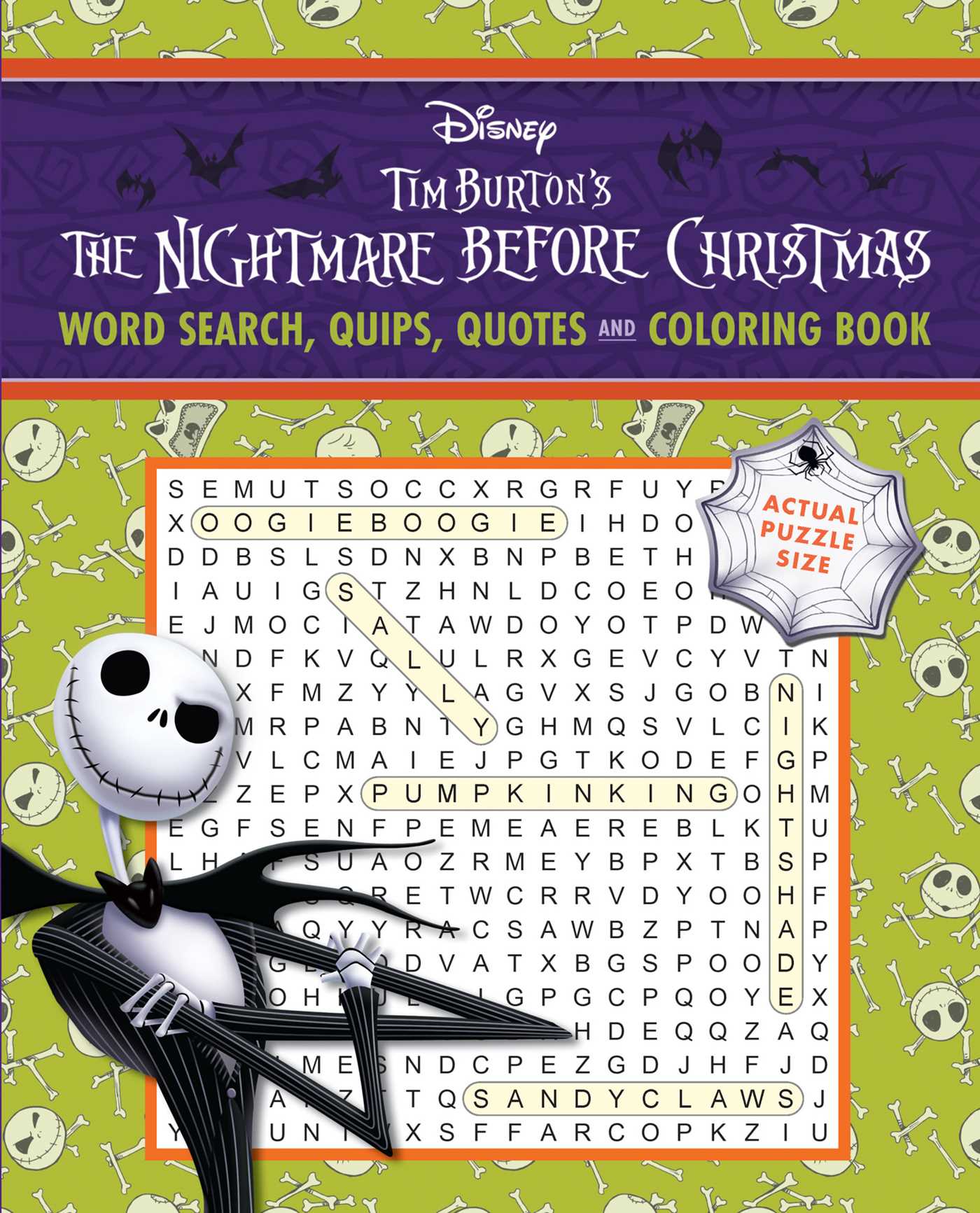 Disney Tim Burton's The Nightmare Before Christmas Word Search, Quips, Quotes and Coloring Book