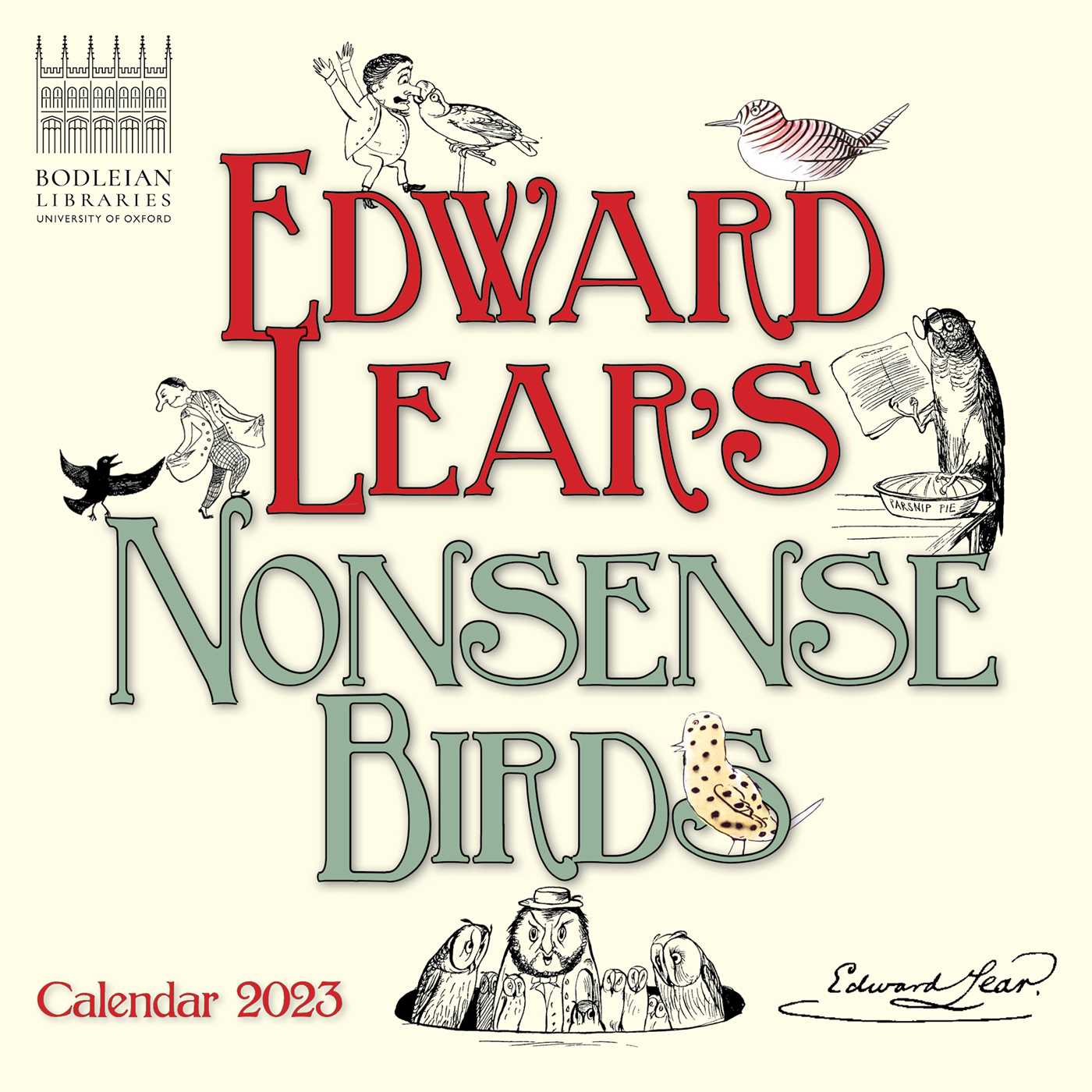 Bodleian Libraries: Edward Lear's Birds Mini Wall Calendar 2023 (Art Calendar)