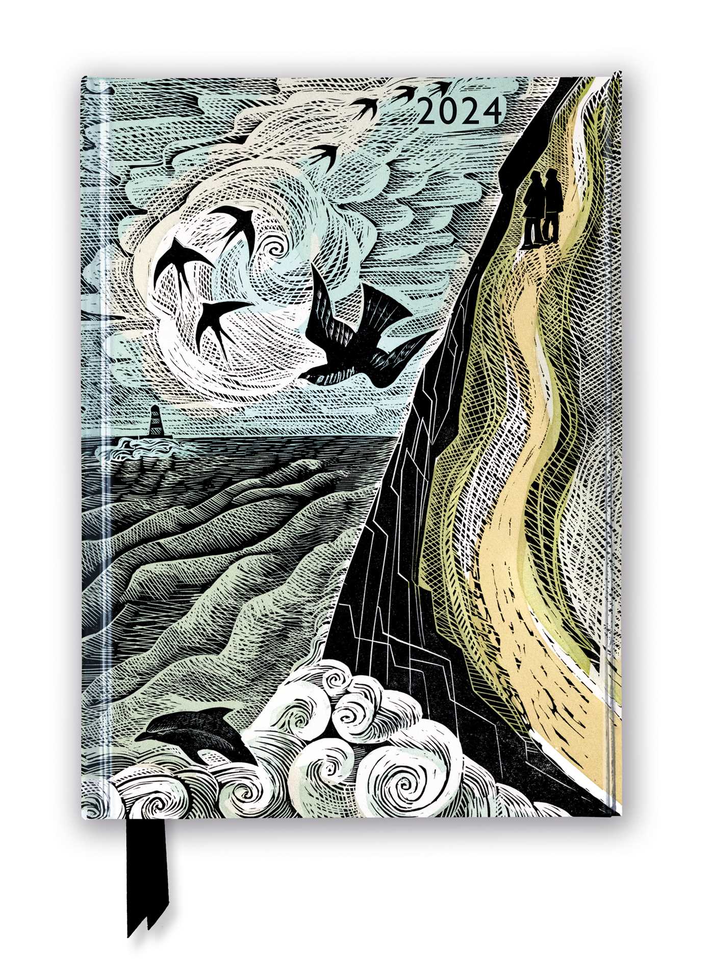 Angela Harding: Cornish Path 2024 Luxury Diary - Page to View with Notes
