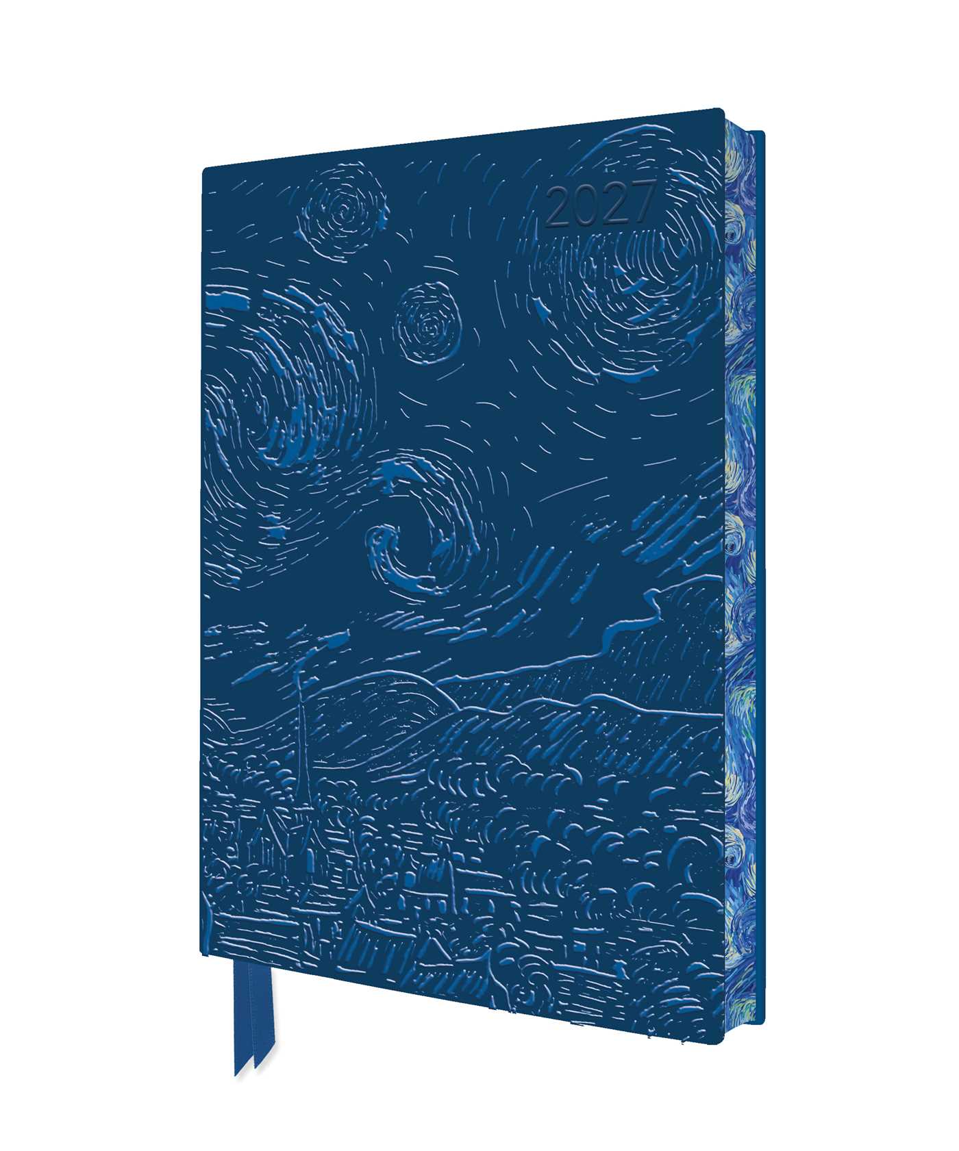 Vincent van Gogh: The Starry Night 2027 Artisan Art Vegan Leather Diary Planner - Page to View with Notes