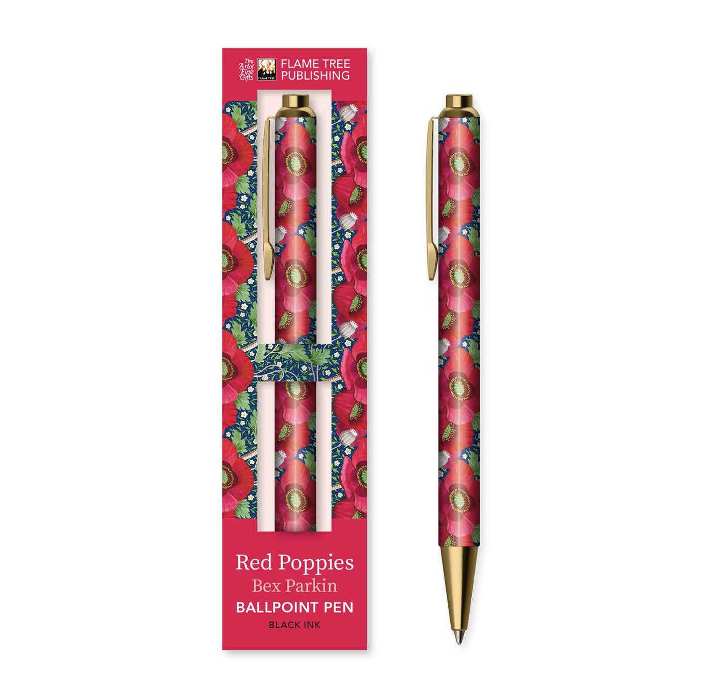 Bex Parkin: Red Poppies Boxed Decorative Ballpoint Pen