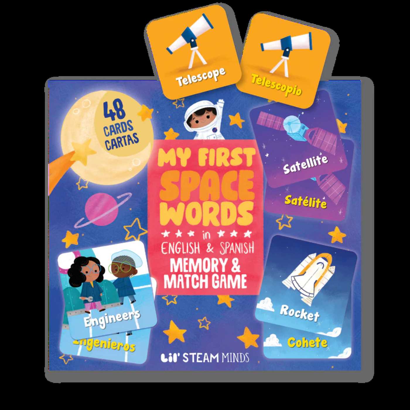 My First Space Words in English & Spanish Memory Game