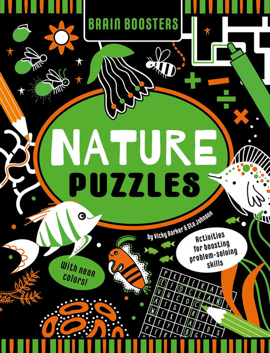 Brain Boosters Nature Puzzles (with neon colors) Learning Activity Book for Kids