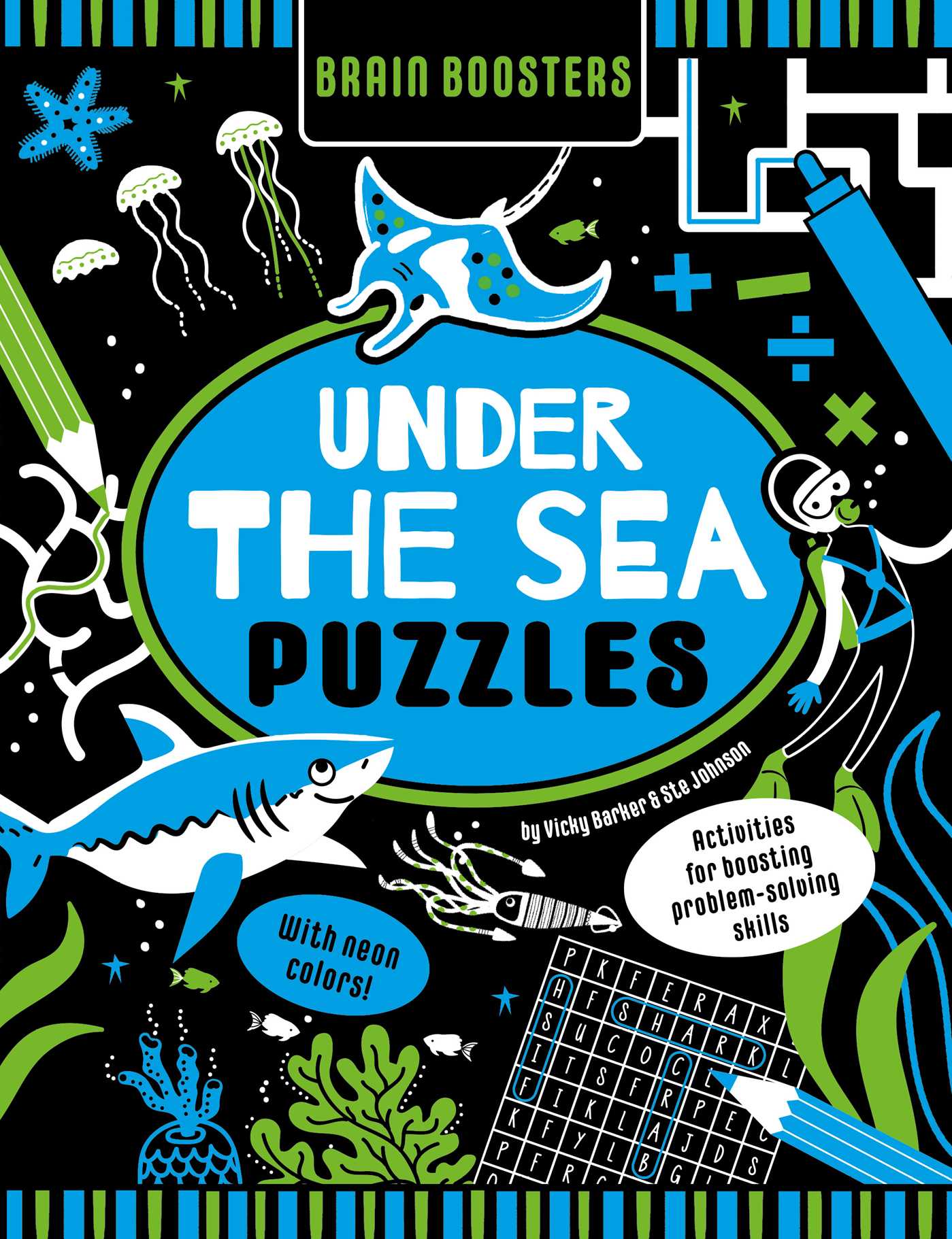 Brain Boosters Under the Sea Puzzles (with neon colors)