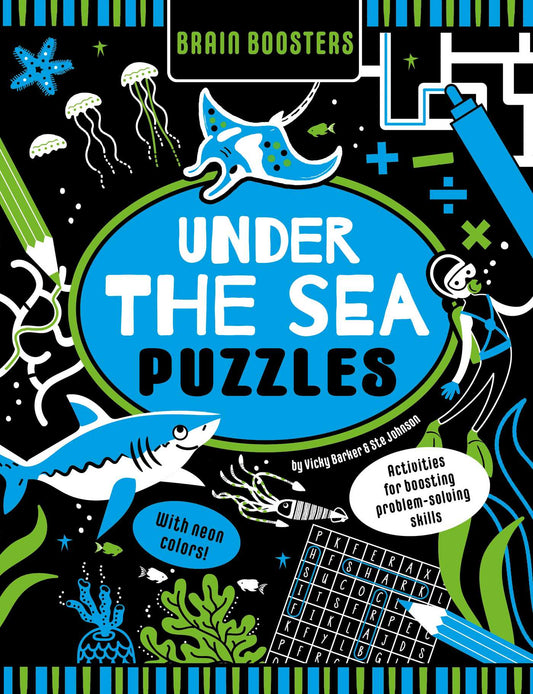 Brain Boosters Under the Sea Puzzles (with neon colors)
