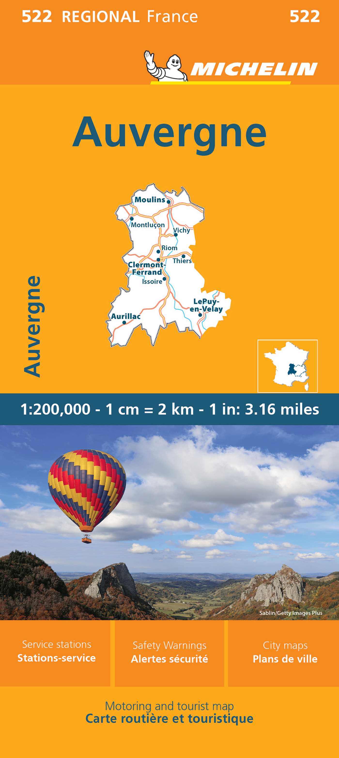 France: Auvergne, Limousin Map 522