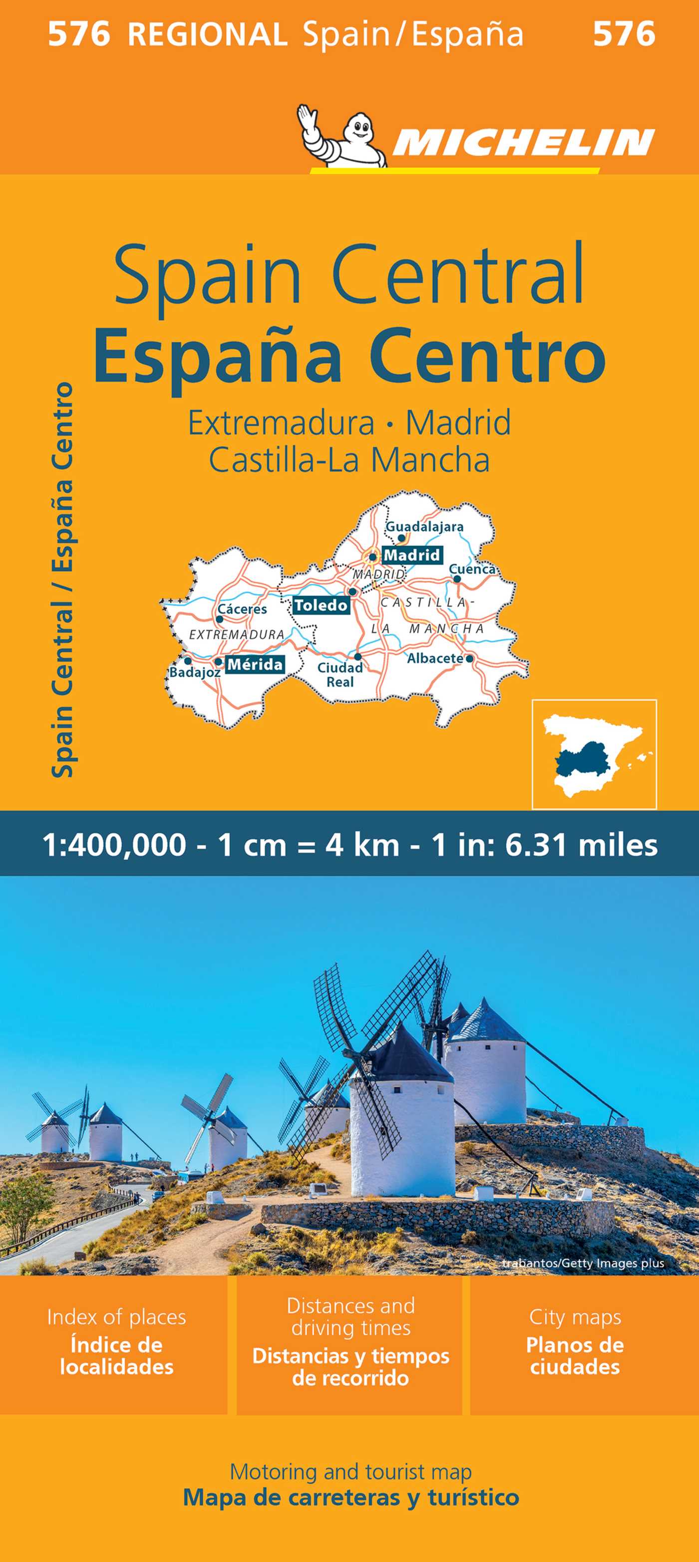 Spain: Central, Extremadura, Castilla-La Mancha, Madrid Map 576